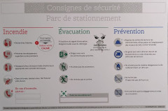 Consignes de sécurité - Parc de stationnement